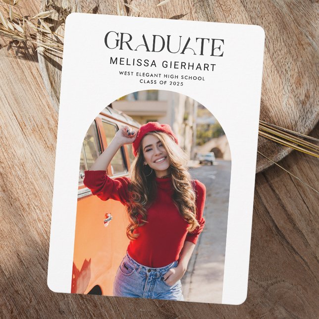 Invitation Graduate Photo 2025 Graduation Party (Graduation 2025 Rounded Corners Photo Block Party Invitation)