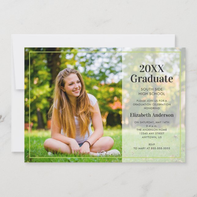Invitation Graduate Photo Overlay Text Graduation Party (Devant)