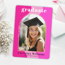Invitation Graduate Pink Modern Photo Party