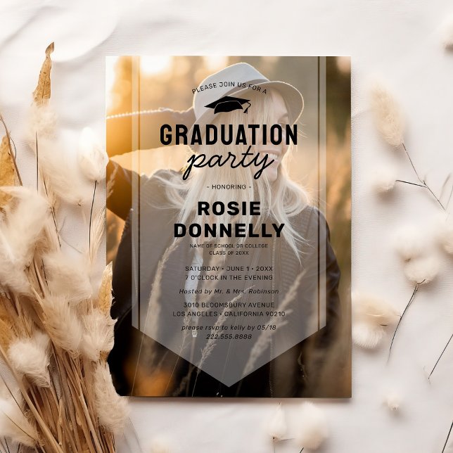 Invitation Graduate Sash Photo Party Graduate (Créateur téléchargé)
