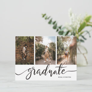 Invitation Graduate Script Trois Photos Graduate Party Invi