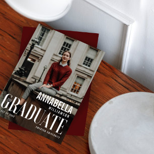 Invitation Graduate Trendy Magazine Cover Grad Announcement