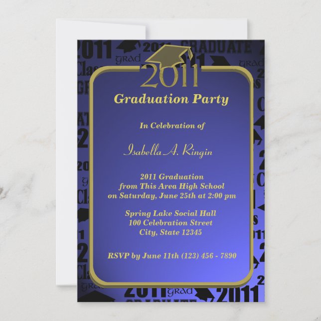 Invitation Graduation 2011/ Sapphire Blue (Devant)
