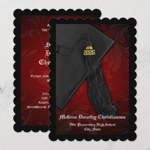 Invitation Graduation 2018 Red Tassel Charm College