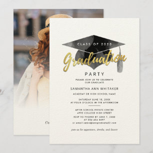 Invitation Graduation 2024 Minimaliste Photo Grad Party