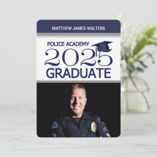Invitation Graduation 2025 à l'Académie de police photo bleue