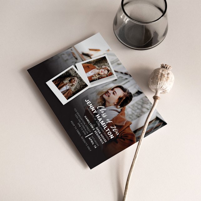 Invitation Graduation 2025 Party Photo Script Graduate (Créateur téléchargé)