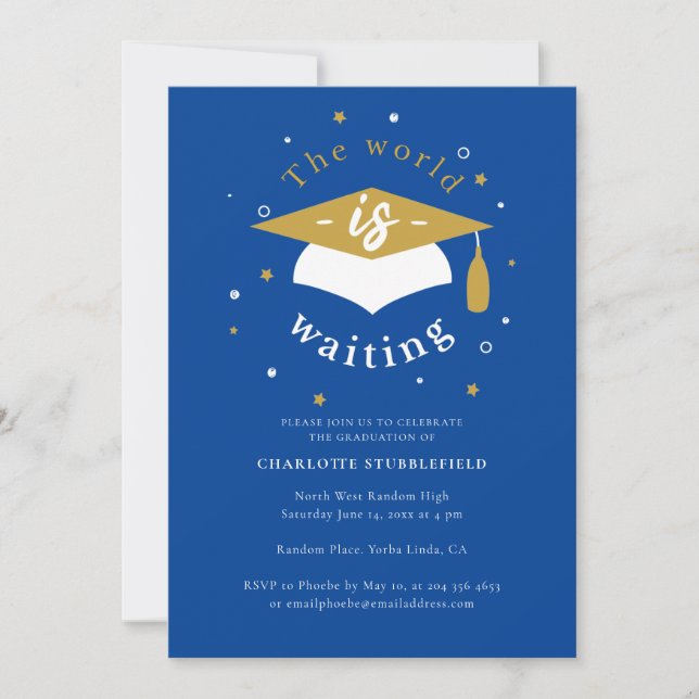 Invitation Graduation 2025 Party World attend Grad Photo (Devant)