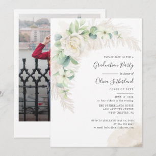 Invitation Graduation 2025 Photo Botanical Grad Party