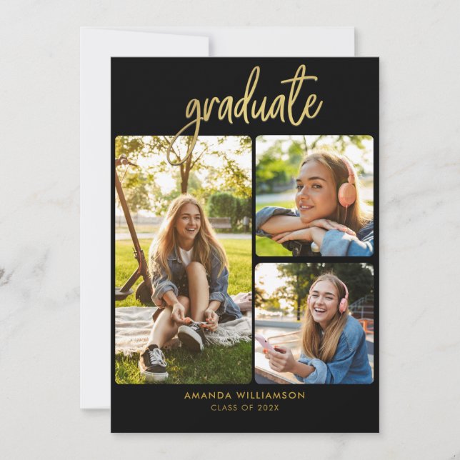 Invitation Graduation 2025 Photo Collage Grad Party (Devant)