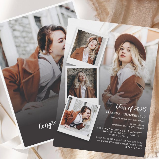 Invitation Graduation 2025 Photo Collage Grad Party (Graduation 2025 Photo Collage Grad Party Invitation)