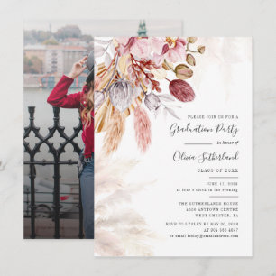 Invitation Graduation 2025 Photo Pampas Grad Party