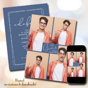 Invitation Graduation 4 Photo Collage Party