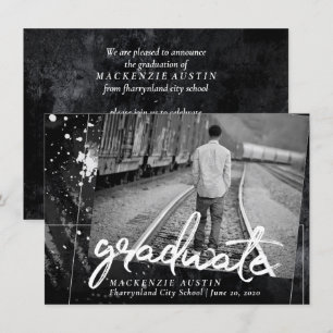 Invitation Graduation artistique   Photo de peinture noire et