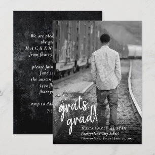 Invitation Graduation artistique   Photo noir et blanc