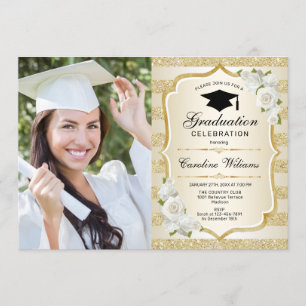 Invitation Graduation avec photo - Gold