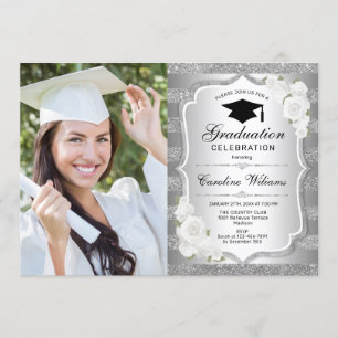 Invitation Graduation avec photo - Silver
