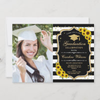Graduation avec photo - Sunflower Black Gold
