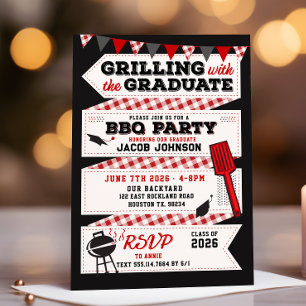 Invitation Graduation BBQ Party invitation, Grad party