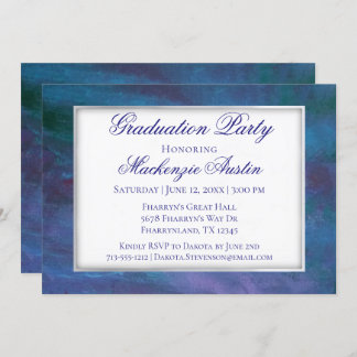 Invitation Graduation Blue-Ombre | Violet violet turquoise