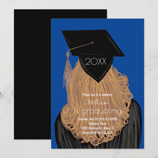 Invitation Graduation College High School Graduate Party (Devant / Derrière)