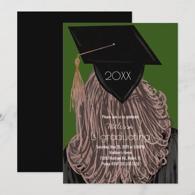 Invitation Graduation College High School Graduate Party (Devant / Derrière)