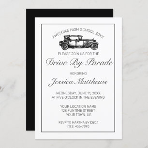 Invitation Graduation Conduite Par Parade Moderne Minimaliste