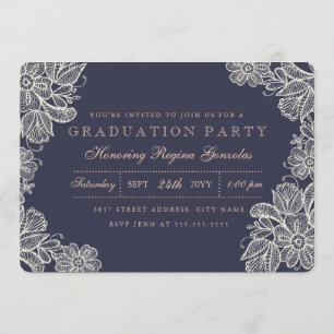 Invitation Graduation de dentelle vintage