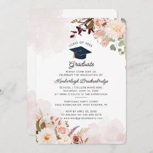 Invitation Graduation Florale 2024 Grad Party
