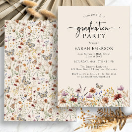Invitation Graduation florale Boho