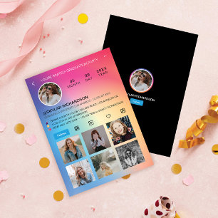 Invitation Graduation Fun Instagram Social Media Grad Party