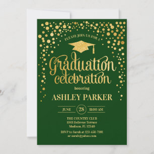Invitation Graduation - Gold Green