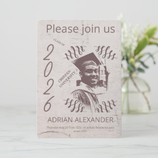 Invitation Graduation grayed backdrop custom photo