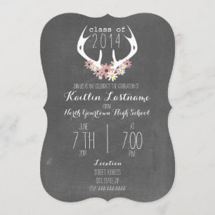 Invitation Graduation inspirée par le tableau de bord Floral