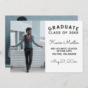Invitation Graduation minimaliste moderne de type et de scrip