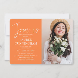 Invitation Graduation Minimaliste Moderne Simple Chic Photo