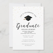 Graduation minimaliste Parties scintillant d'or Fa