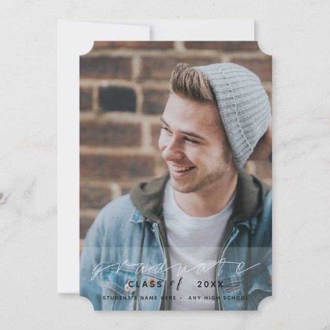 Invitation Graduation Moderne Design simple (Devant)