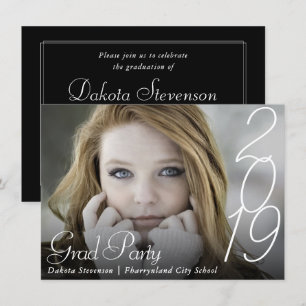 Invitation Graduation moderne   Photo de script lettres main