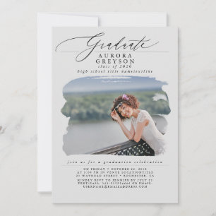 Invitation Graduation Moderne Photo Minimale
