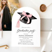 Graduation moderne Pink Bow Graduation Cap Arched