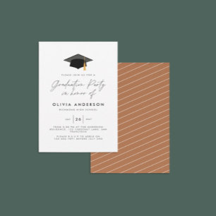 Invitation graduation moderne simple élégante fête en terre c
