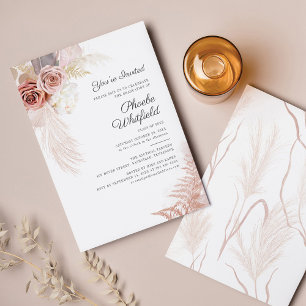 Invitation Graduation Party 2024 Script Pampas Grass Floral