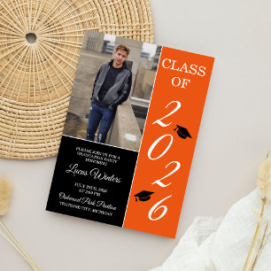 Invitation Graduation Party 2025 Grad Casquette Orange