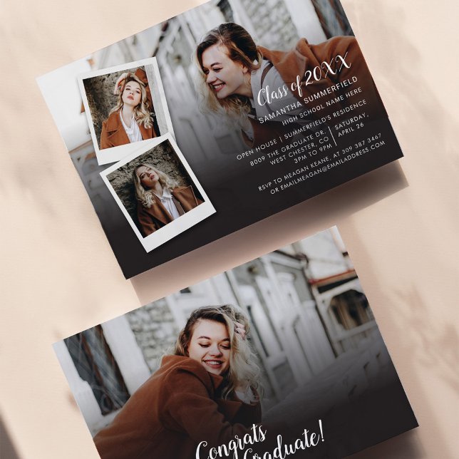 Invitation Graduation Party 2025 Photo Collage Élégant (Créateur téléchargé)