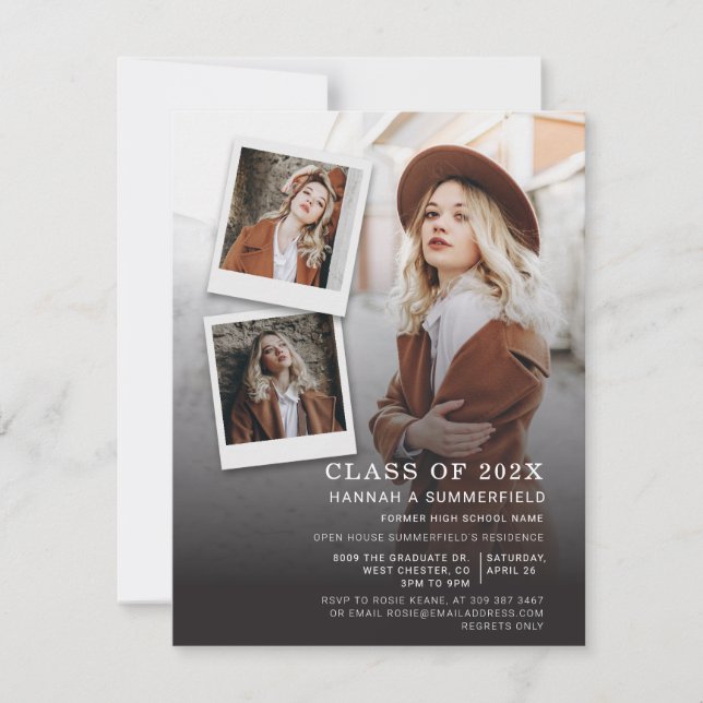 Invitation Graduation Party 4 Photos Open House 2024 Grad (Devant)