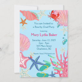 Invitation Graduation Party Beach Design avec personnalisatio