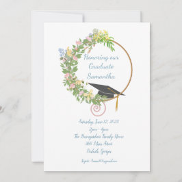 Invitation Graduation Party Floral Design avec personnalisati
