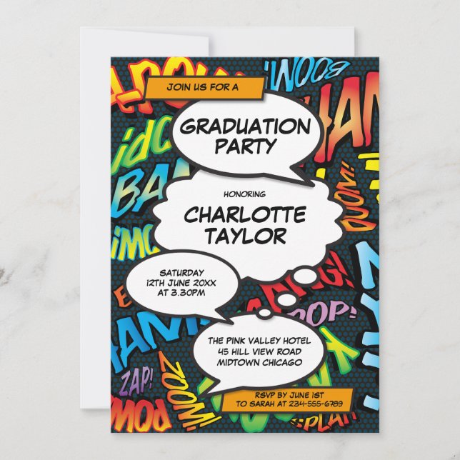 Invitation Graduation Party Fun Modern Colorful Classe de 202 (Devant)