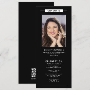Invitation Graduation Party Simple Photo moderne QR Code